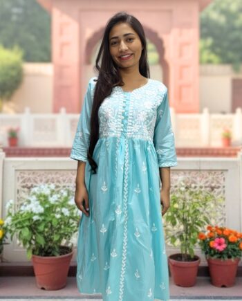 Pastel Blue Chikankari Kurta set