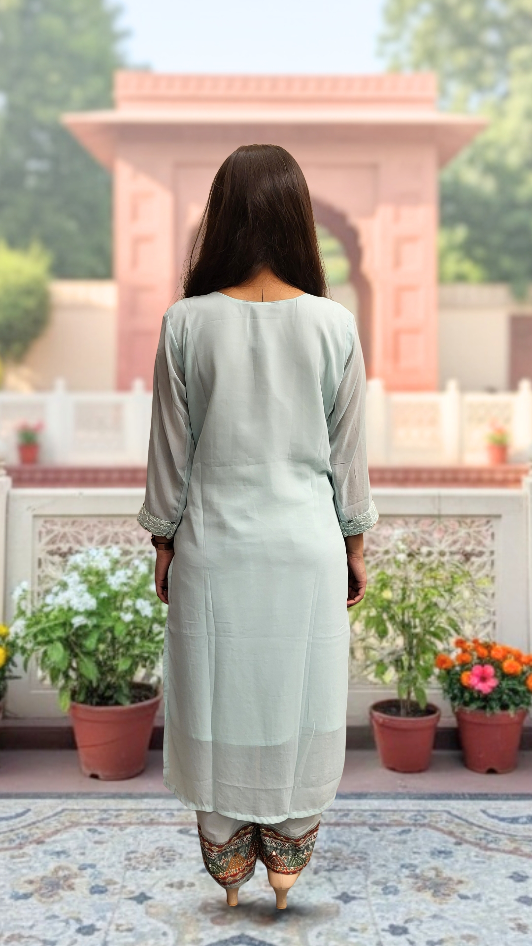 Pastel Grace Embroidered Suit Set