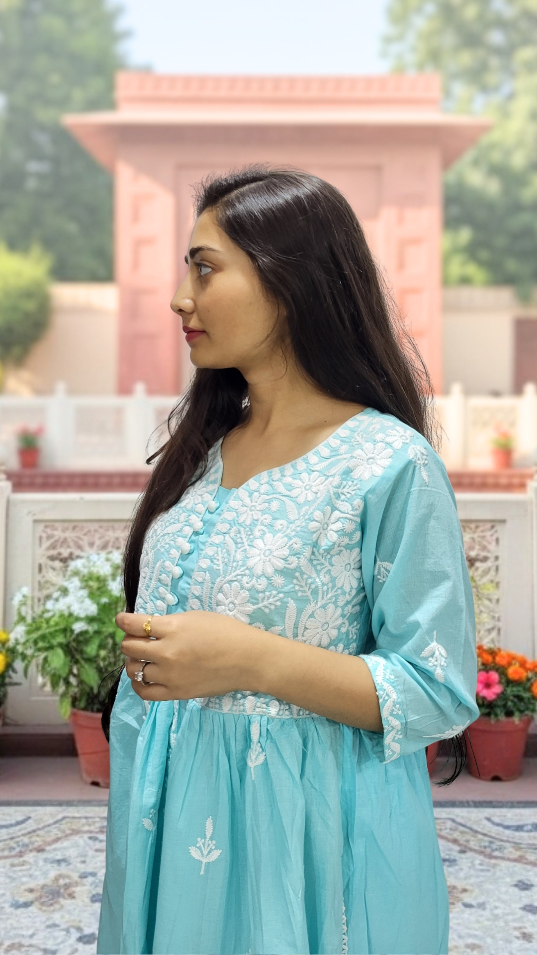 Pastel Blue Chikankari Kurta set