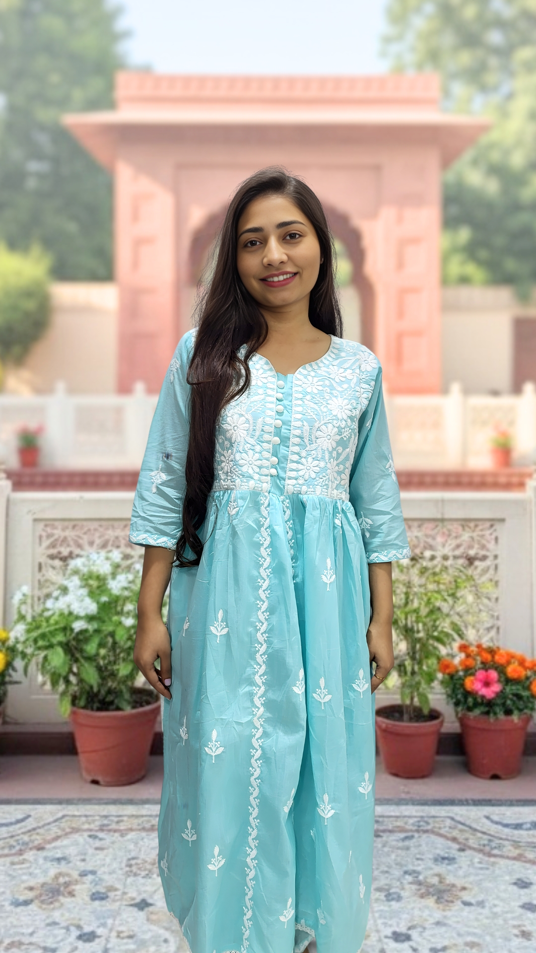 Pastel Blue Chikankari Kurta set