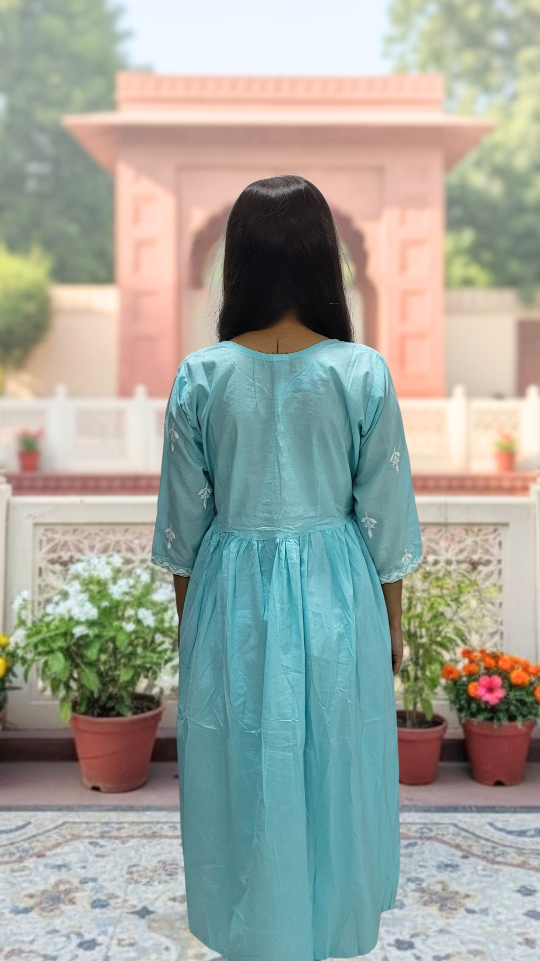 Pastel Blue Chikankari Kurta set